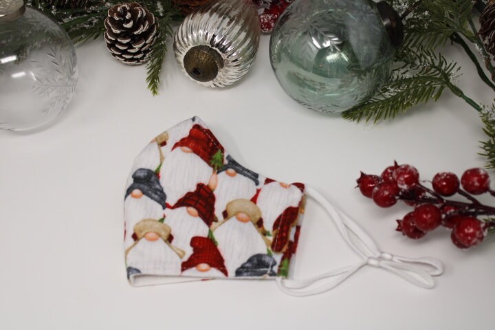 Gnome face mask, Lumberjack Gnome face mask, Washable, Reusable, 3ply with Filter Pocket. 100% Cotton