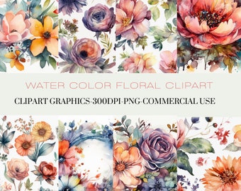 Aquarel bloemen Clipart Pack