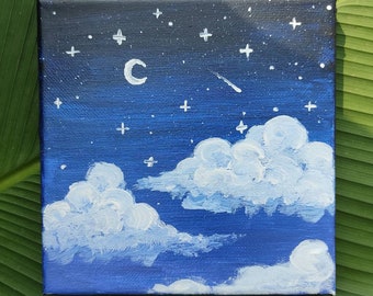 Night Sky Painting Acrylic Etsy