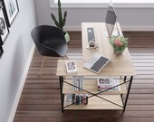 Small L-Shaped Corner Desk with Shelves 47 Inch Writing Desk Table, Secretary Desk, Mid Century Desk, Gaming Desk, Office Desk