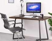 Computer Gaming Desk Wood and Metal Writing Desk Simple Study Table Rustic, Secretary Desk, Mid Century Desk, Gaming Desk, Office Desk