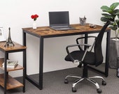 Computer Desk, Home Office Writing Desk, Industrial Simple Style PC Study Table, Secretary Desk, Mid Century Desk, Gaming Desk, Office Desk