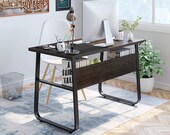 Computer Desk with Shelf, Sturdy Laptop Notebook Writing Table, Secretary Desk, Mid Century Desk, Gaming Desk, Office Desk