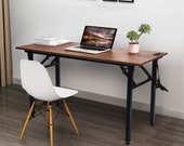 Small Folding Writing Desk USB Ports Power Plugs Small Office Computer Desk, Secretary Desk, Mid Century Desk, Gaming Desk, Office Desk