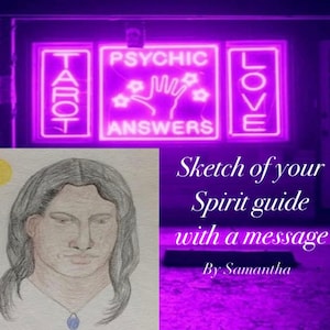 Spirit guide Sketch with a message! Delivered Same day!