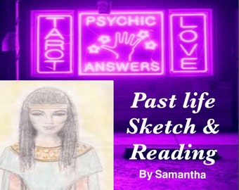 Past Life Sketch and detailed psychic reading! (Delivered Same day)
