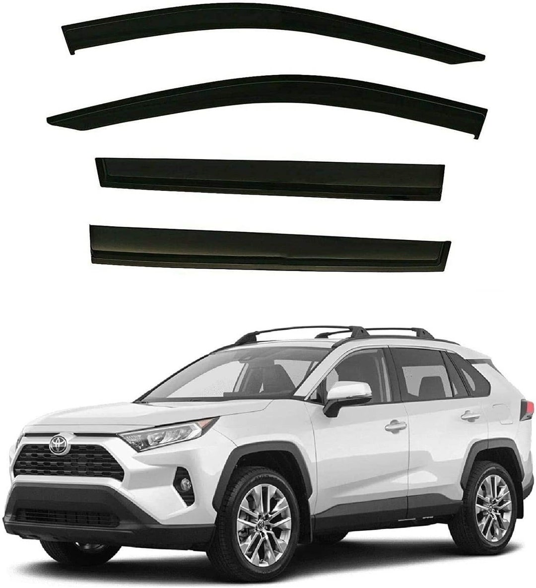 CLI ART Lot de 4 deflecteur Voiture pour/Copatible avec Ford Ranger 2011-2023 SuperCrew CLI ART Lot de 4 deflecteur Voiture pour/Copatible avec Ford Ranger 2011-2023 SuperCrew