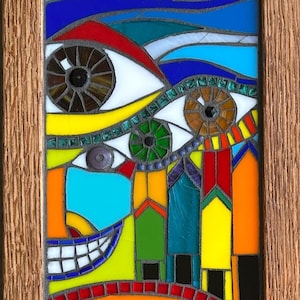 Mixed media mosaic, “Seeing Colors”