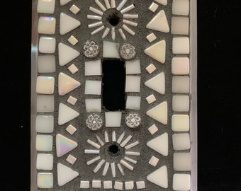 Mixed media mosaic light switch cover
