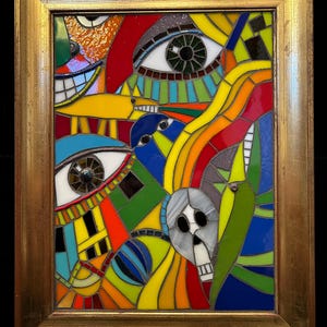 Mixed media mosaic, “Dreaming in Color”