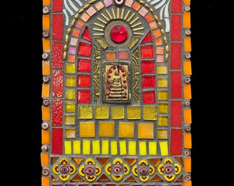 Mixed media mosaic, “For Buddha”