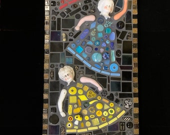 Mixed media mosaic “Free falling”