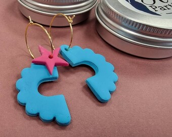 One of a kind Earrings - Gold or Silver Plated Earrings. Custom Charm Design