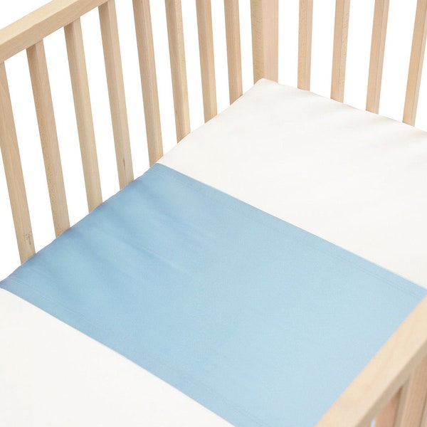 Silk Sleeve For Cribs - Sky Blue | 25 Momme 100% Mulberry  Silk | No More Baby Bald Spots or Newborn Hair Loss | SIDS Safe Design