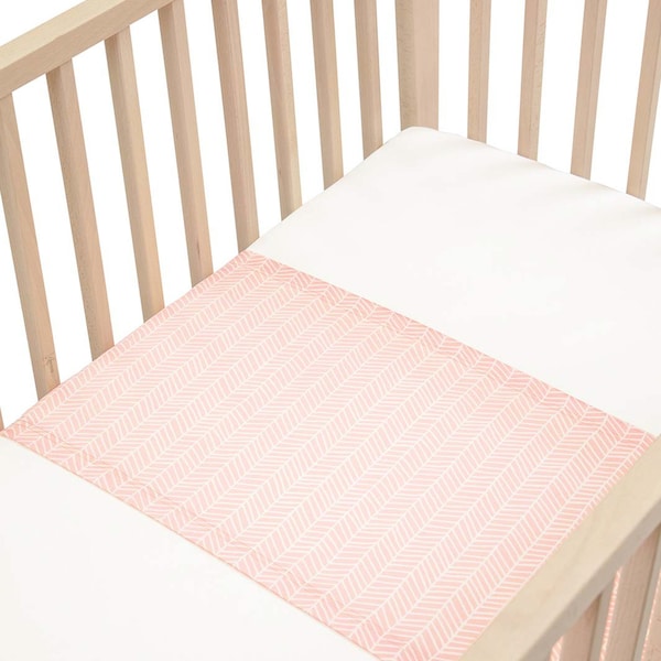 Silk Sleeve For Cribs - Pink Herringbone | 25 Momme 100% Mulberry  Silk | No More Baby Bald Spots or Newborn Hair Loss | SIDS Safe Design