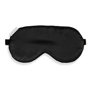 Silk Eye Mask / Sleep Mask - Midnight Black | 25 Momme 100% Mulberry Silk | One Size Fits All With Adjustable Strap | Completely Opaque