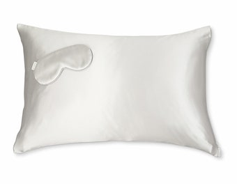 Silk Queen Pillowcase + Eye Mask Set - Dove Gray | 25 Momme 100% Mulberry Silk | Grade 6A | Perfect For Sensitive Skin