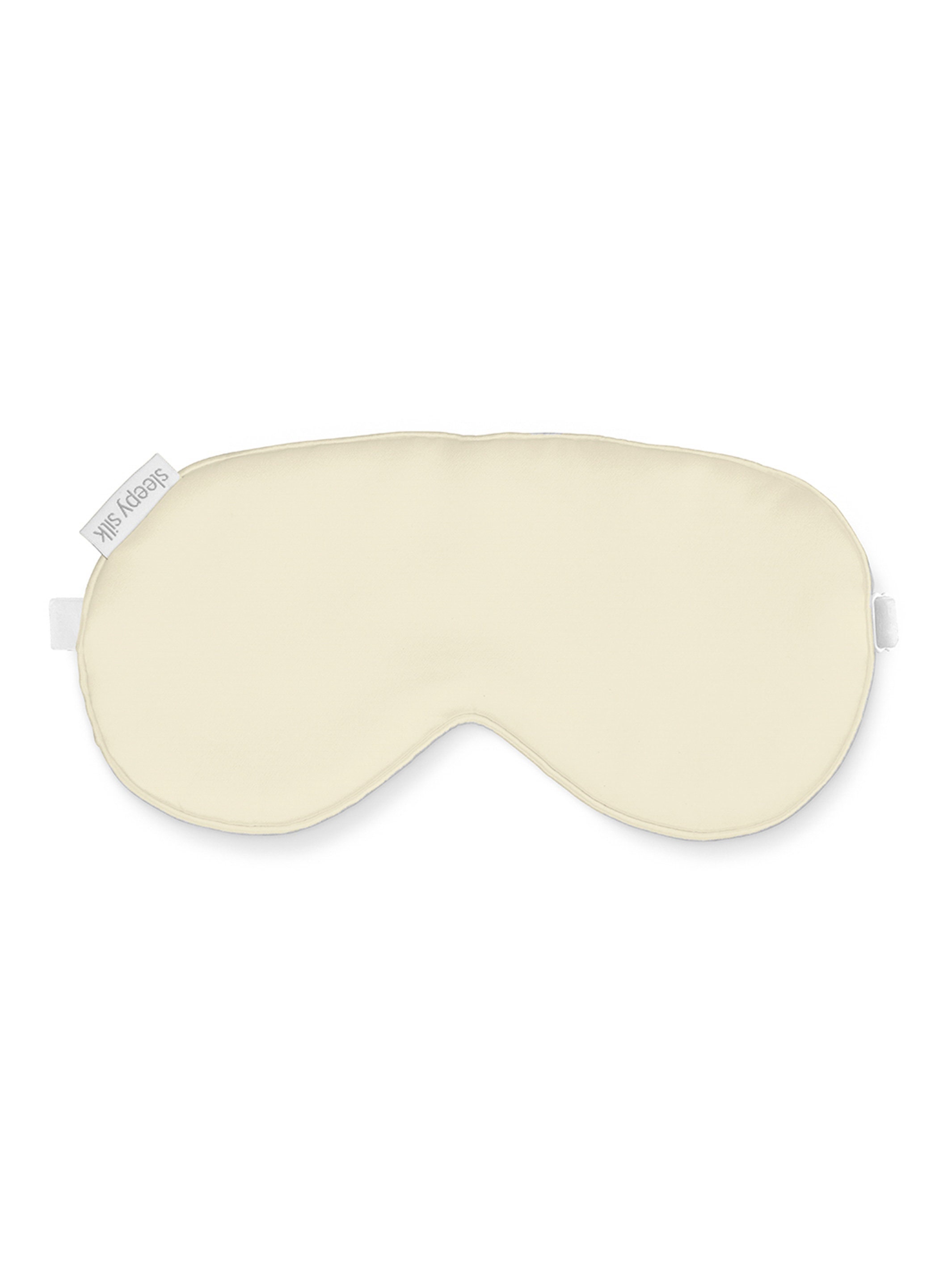 Silk Eye Mask / Sleep Mask - Macaron Beige 25 Momme 100% Mulberry Silk One Size Fits All With Adjustable Strap Completely Opaque