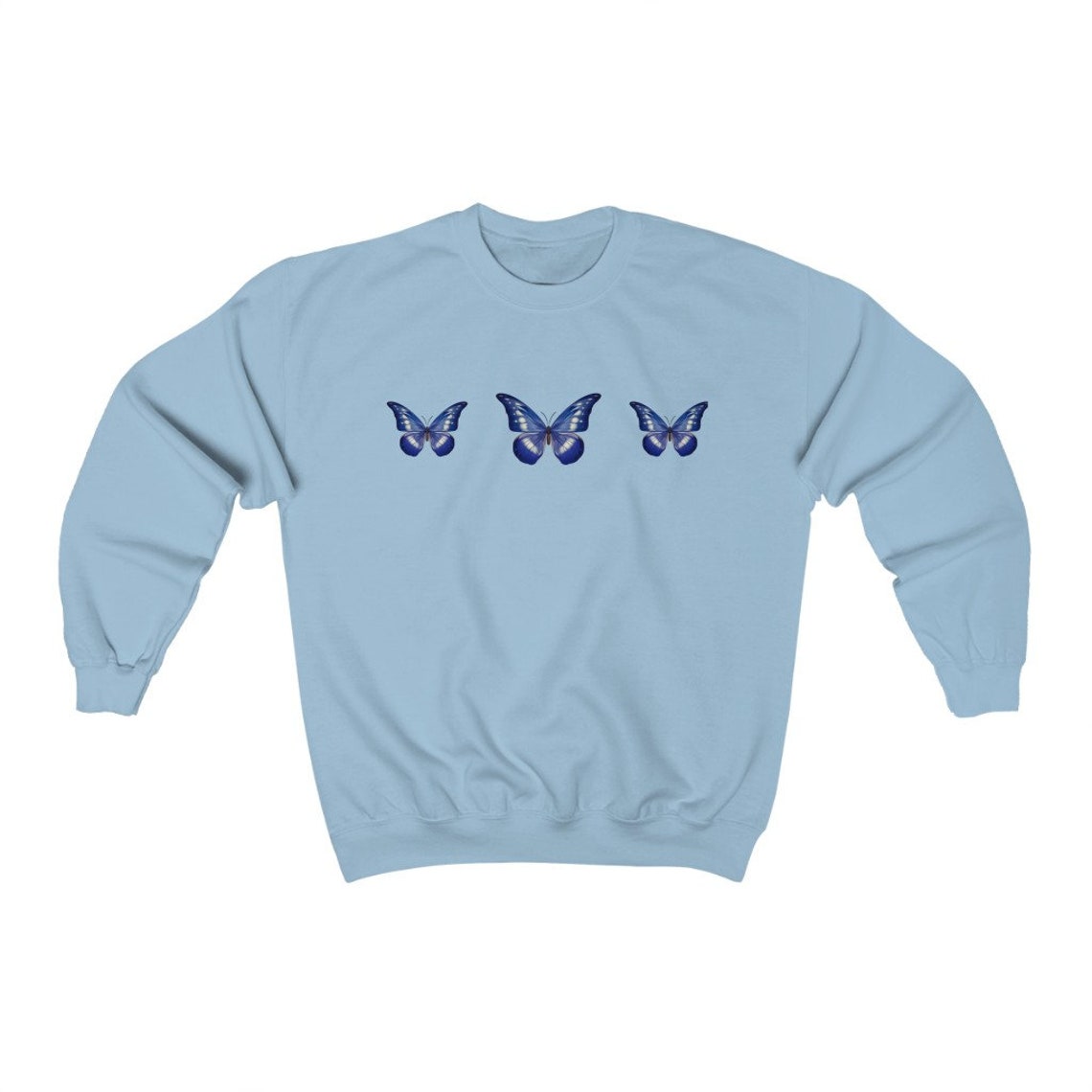 blue butterfly sweatshirt