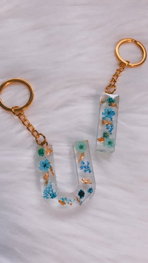 crafcan Resin Real Flower Keychain