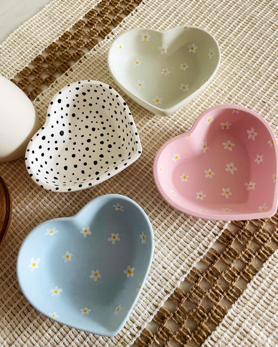 Eco Friendly Hand-painted Heart Ring Dish - Custom Colors