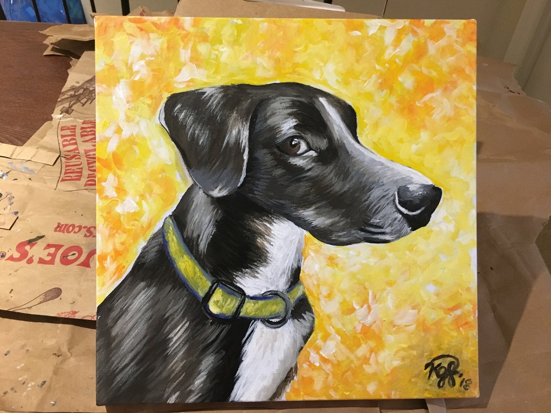 Custom Pet Portrait, Hand Painted Pet Portrait, Painted Pet Portrait