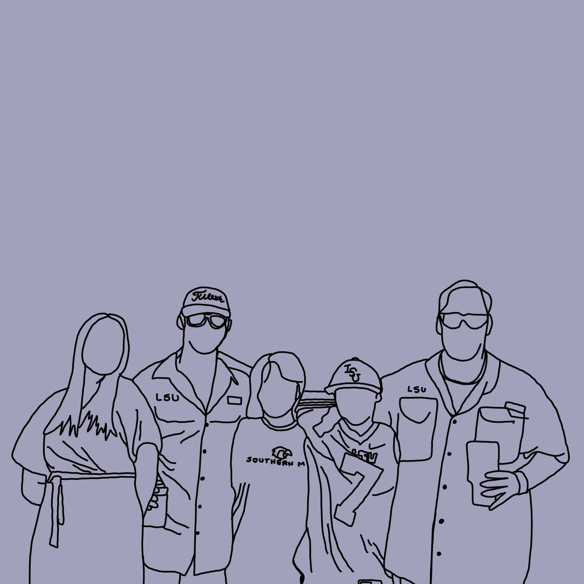 Digital Outline Portrait | Etsy
