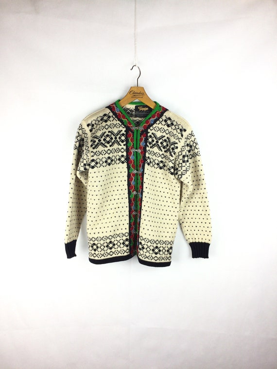 wool winter Holiday folk Vintage traditional Norwegian sweater