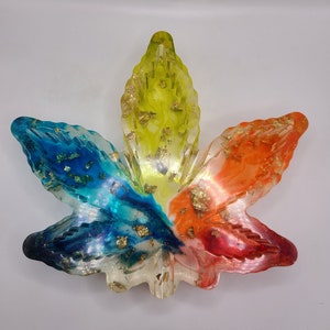 Rainbow Marijuana Leaf ashtray
