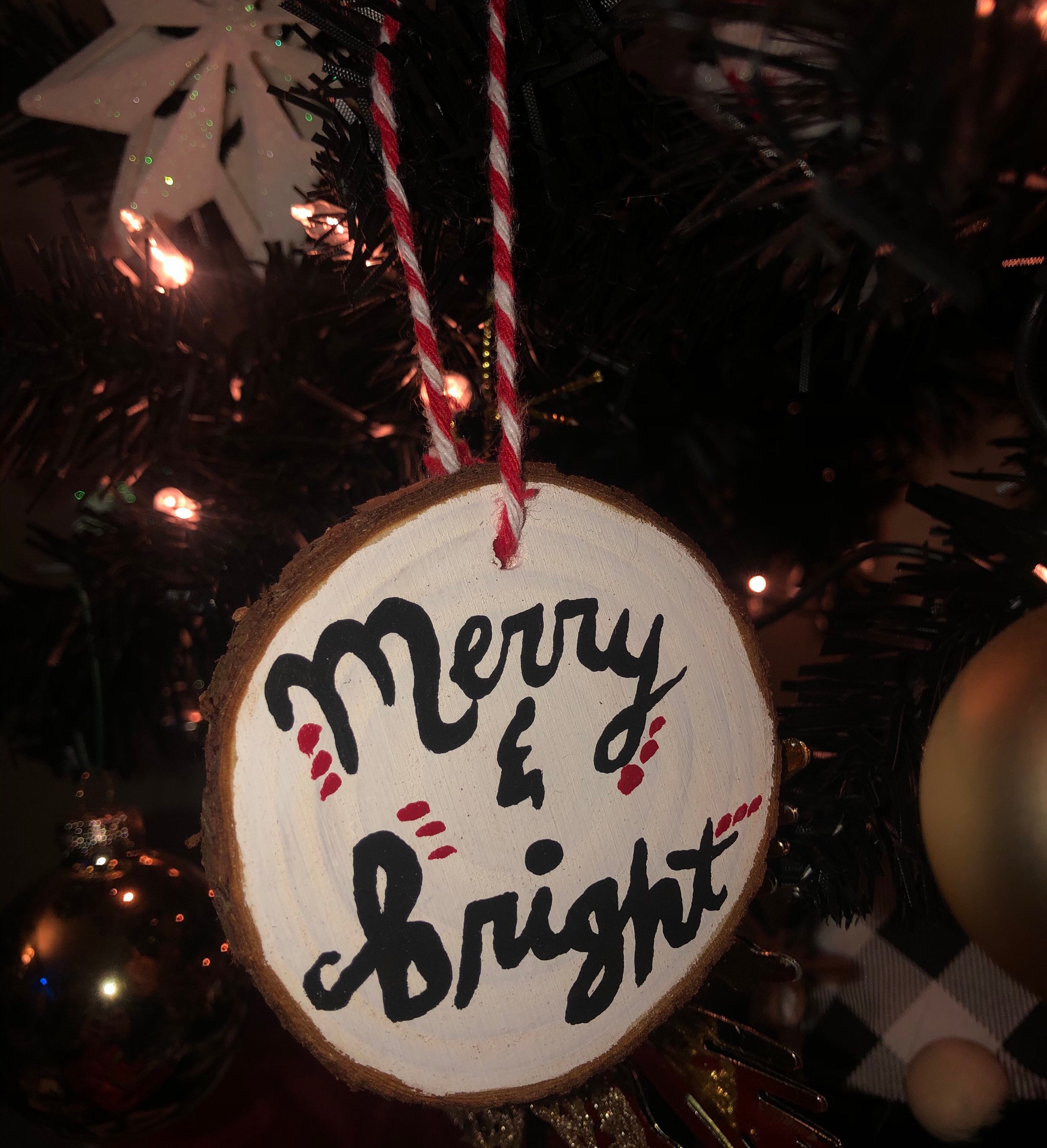 Rustic Wooden Christmas Ornaments With Sayings Etsy