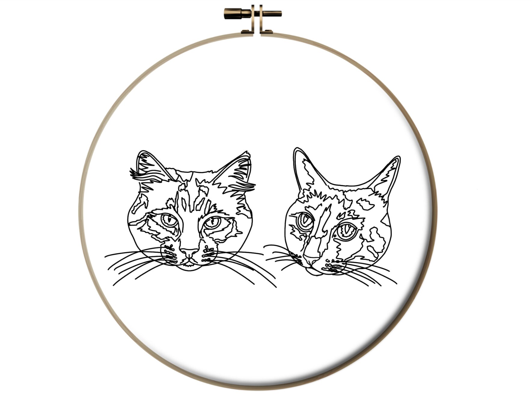 DOUBLE Custom Drawn Pattern for Pet Portrait Embroidery PDF Etsy