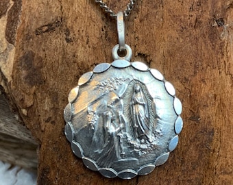 Vintage 1900s Miraculous Virgin Mary Necklace