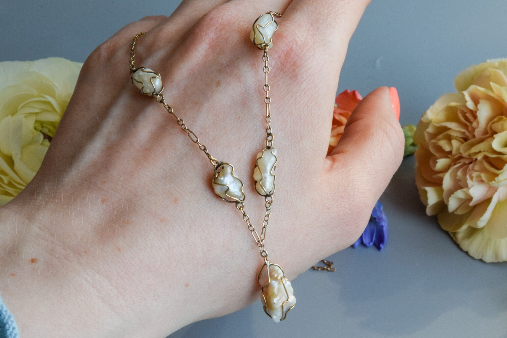 Antique Mother of Pearl Necklace - Etsy UK