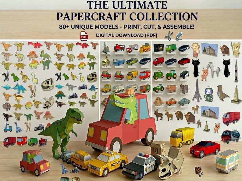 Unique Papercraft 80 Unique Papercraft Models Bundle - Digital Download | DIY Printable ...