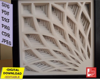 Patrón de mandala de 7 capas, corte de papel, caja de sombra 3D SVG (descarga digital)