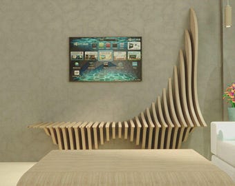 Parametrische Wand Dekor CNC-Dateien | Moderne Hölzerne Wand Kunst DXF | Laser geschnittene Wandplatte Design | Digitale CNC Möbel Schnittmuster