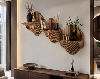 Parametrische Floating Shelf CNC-Dateien | Modernes Wandregal DXF CDR Vorlagen | Laser Cut Holzregal Design | Digitale Cnc Möbel Dateien