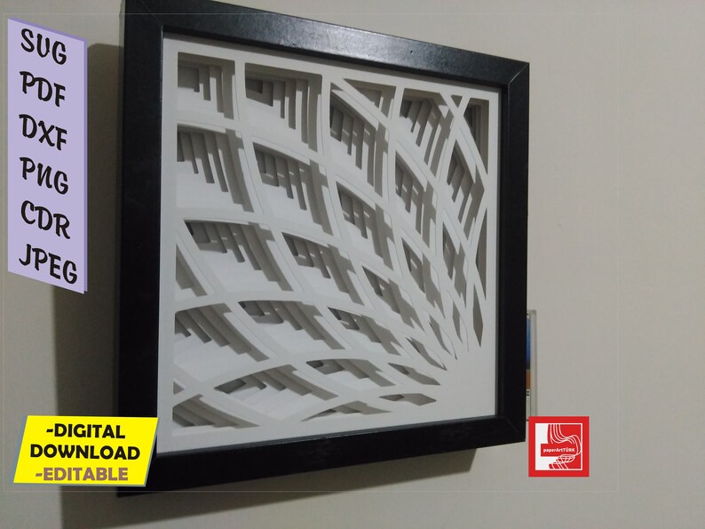 Elegant wall decor. Cut and frame. 7 layered paper cut art Etsy