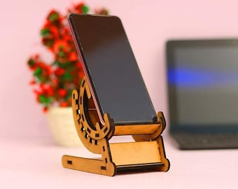 Verstellbarer Sperrholz-Telefonständer Plan | CNC Laser Cut Halter Design (Digital Download)