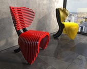 Parametric Chair CNC Cut File - Modern Lounge Seating DXF Digital Download for Furniture Projects