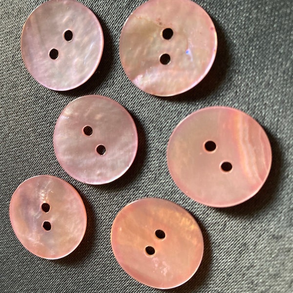 Pale Pink Spray Dyed Agoya Mother Of Pearl Buttons 18mm - 6 & 12 Pack