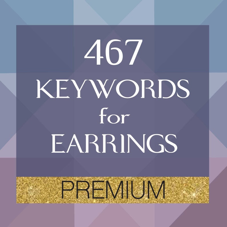 Keyword List for Earrings Jewelry SEO Keywords Search Etsy