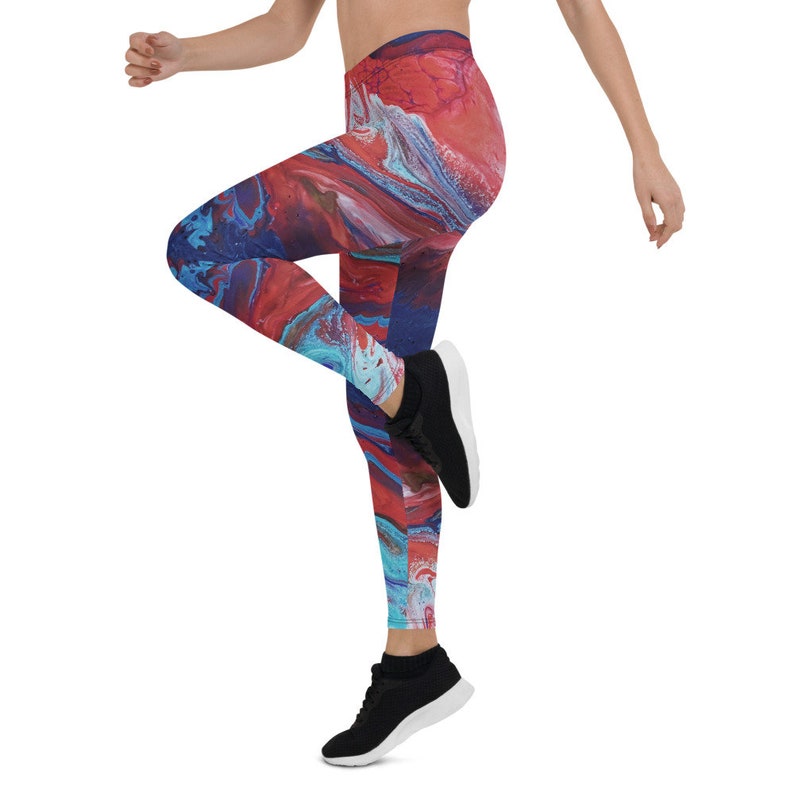 Yoga Tribal Clothing Fitness Leggings Gym Leggings Abstract Art Painting Festival Leggings Red Blue Green Women Leggings Dance Wear