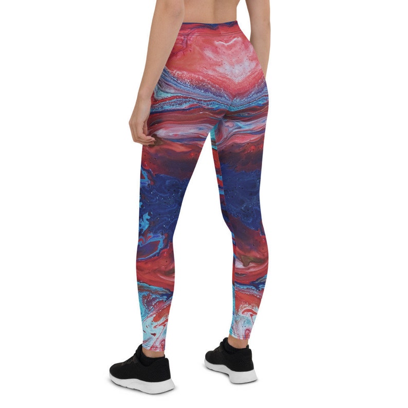 Yoga Tribal Clothing Fitness Leggings Gym Leggings Abstract Art Painting Festival Leggings Red Blue Green Women Leggings Dance Wear