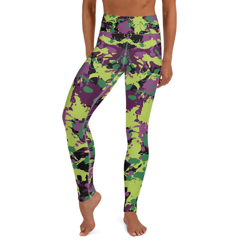 Green Purple Camo Leggings Army Camouflage Leggings Women | Etsy