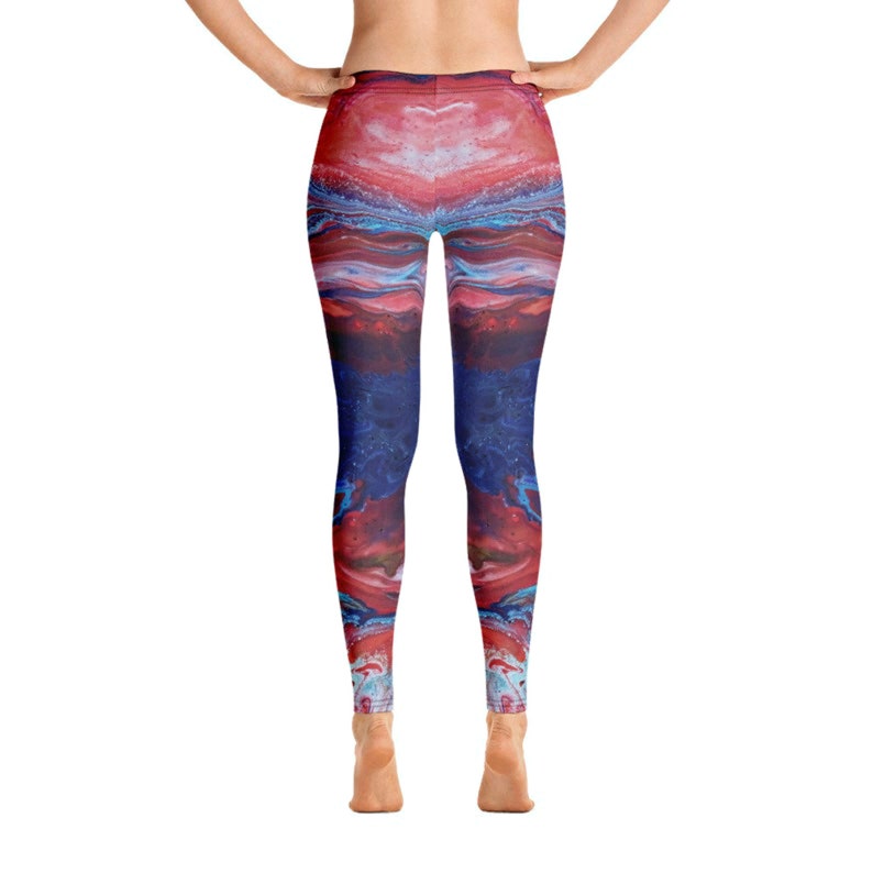 Yoga Tribal Clothing Fitness Leggings Gym Leggings Abstract Art Painting Festival Leggings Red Blue Green Women Leggings Dance Wear