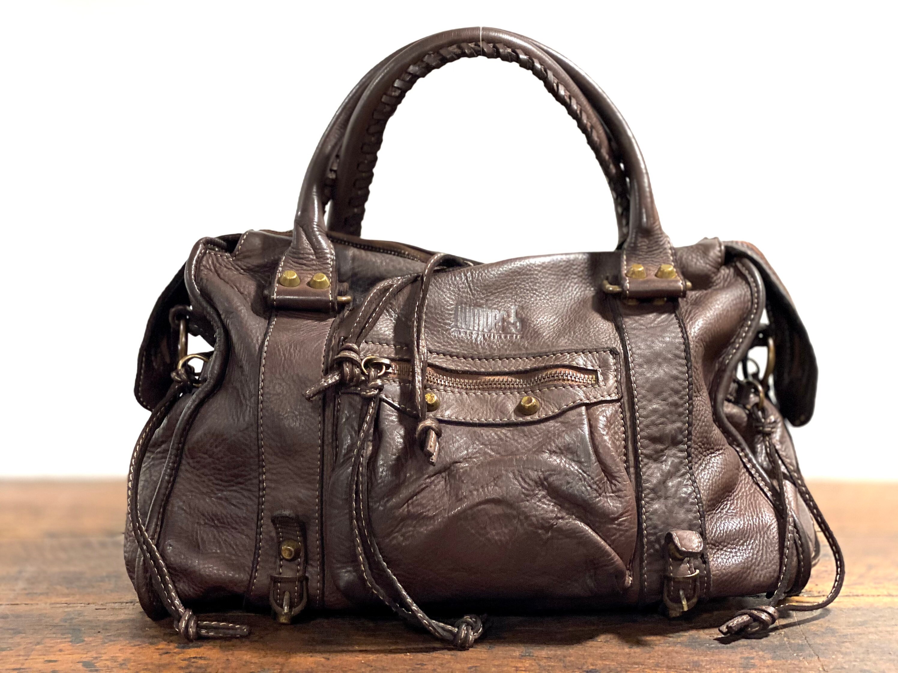 Soft leather bag very light veal leather handbag adorned | Etsy
