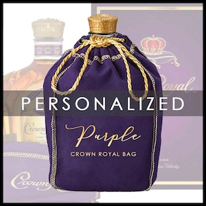 Personalized Purple Crown Royal Bag - Makes perfect presents for Party Favors, Bachelor Parties or Birthdays!