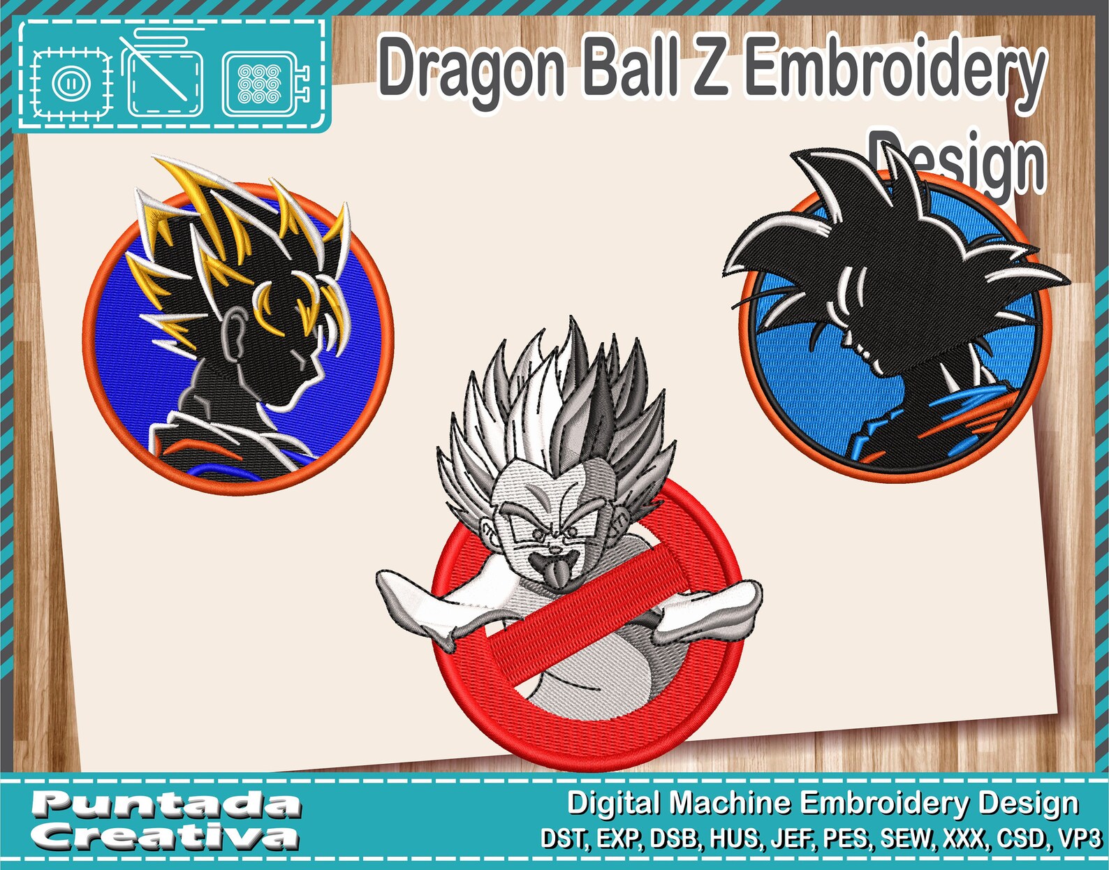 Embroidery Design Goku Dragon Ball Z 3 en 1 Etsy