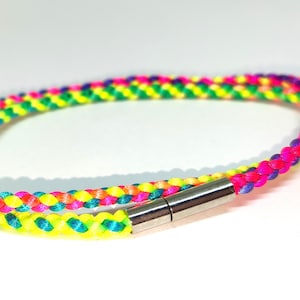 Colored Silk Charm Bracelet, Silk Cord Double Neon Color Bracelet, Hand Knotted Cord Bracelet, Suitable for Charm Beads and Charms